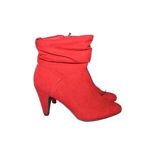 NWOT Worthington Red Memory Foam Slouch Booties Women's Size 7.5 Holiday Fall